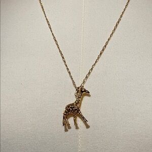 Vintage J .Crew Gold Giraffe Pendant Necklace NWT
